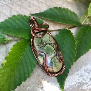 Cobra jasper wrapped pendant